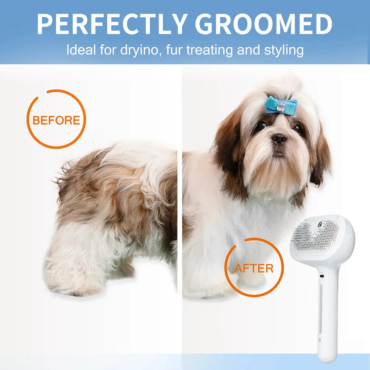 Catpick Pet Spray Hair Removal Comb with Odor Elimination Feature - Versatile Brush for Cats and Dogs