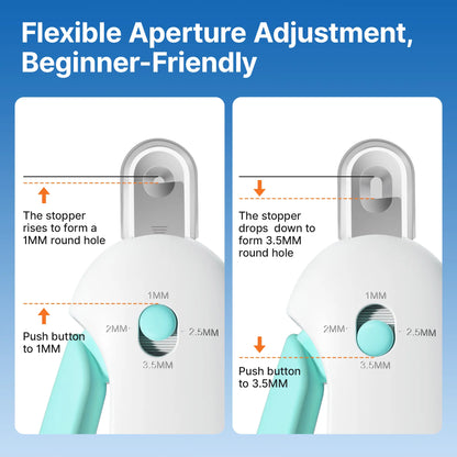 Potaroma Adjustable Cat Nail Clipper with Integrated Nail File | Safe Trimmer for Kittens and Indoor Cats | Anti-Splash Claw Cutter in Blue