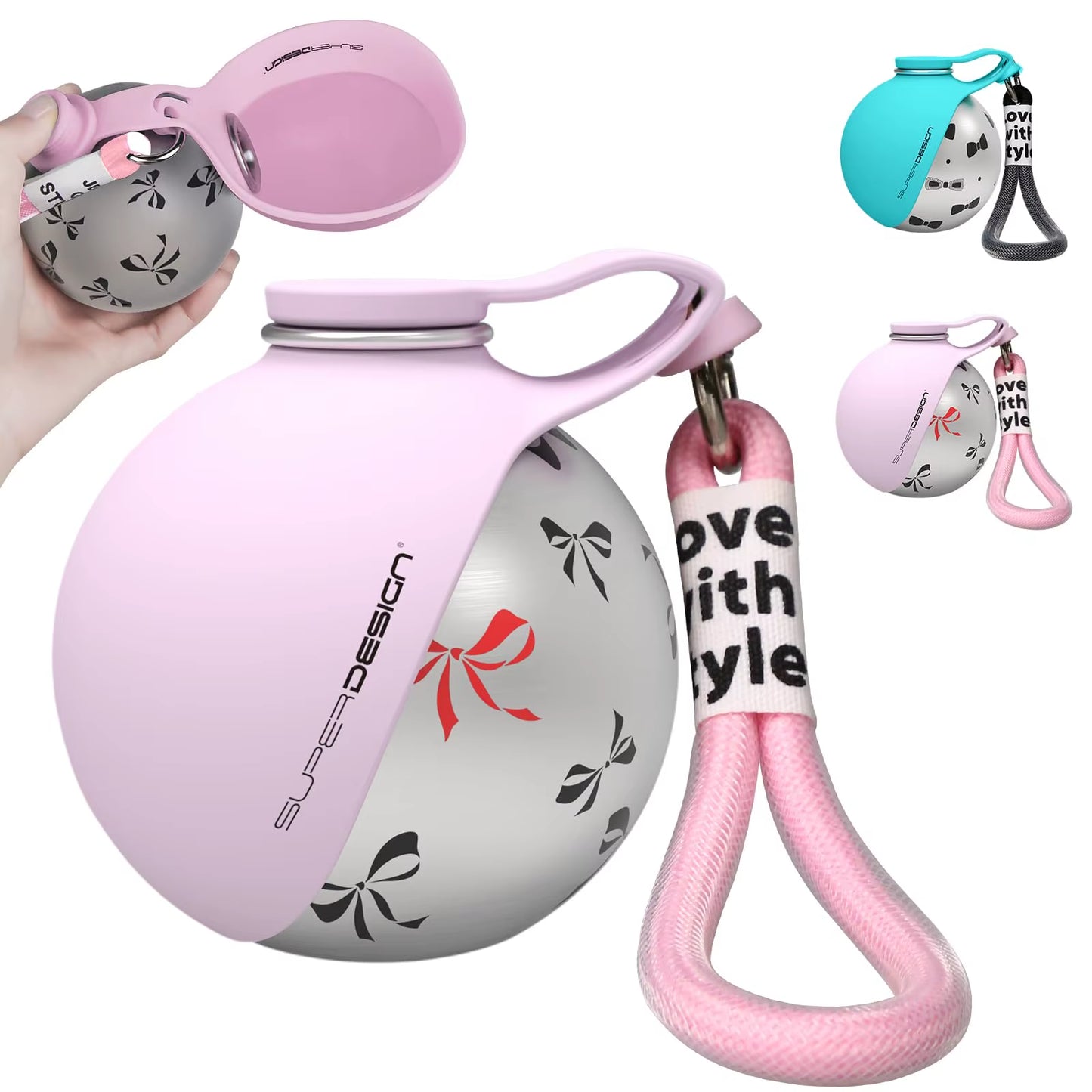 Portable 2-in-1 Dog Water Bottle for Small Breeds - Leak-Proof and Compact Design with Stainless Steel and Silicone Materials