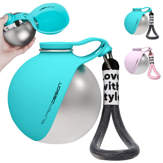 Portable 2-in-1 Dog Water Bottle for Small Breeds - Leak-Proof and Compact Design with Stainless Steel and Silicone Materials